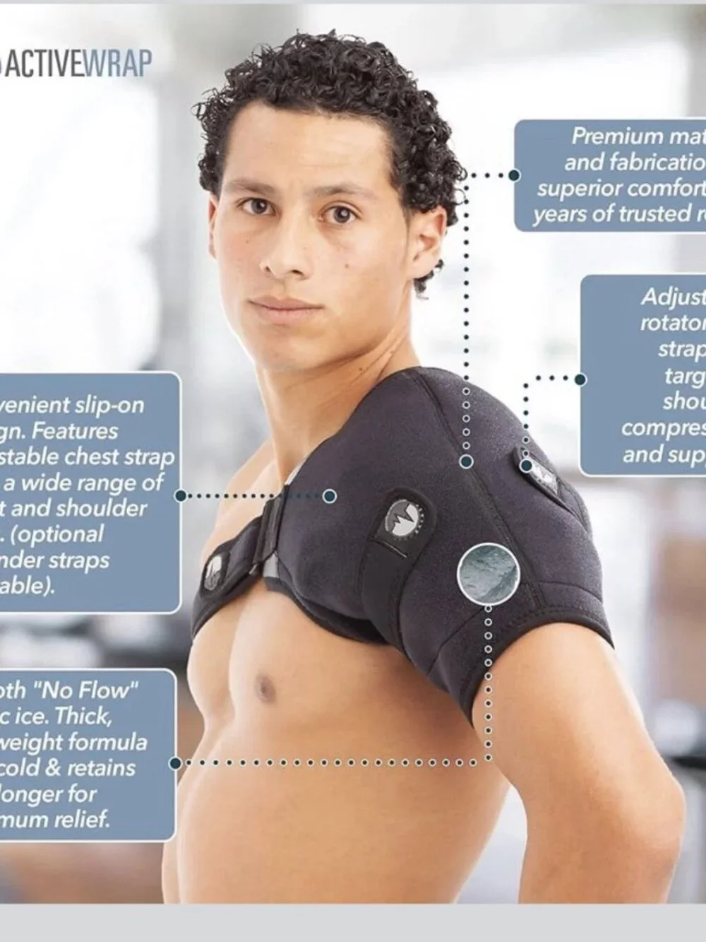 ActiveWrap Shoulder Ice Pack Wrap Post-op Surgery Recovery Rotator Cuff Therapy